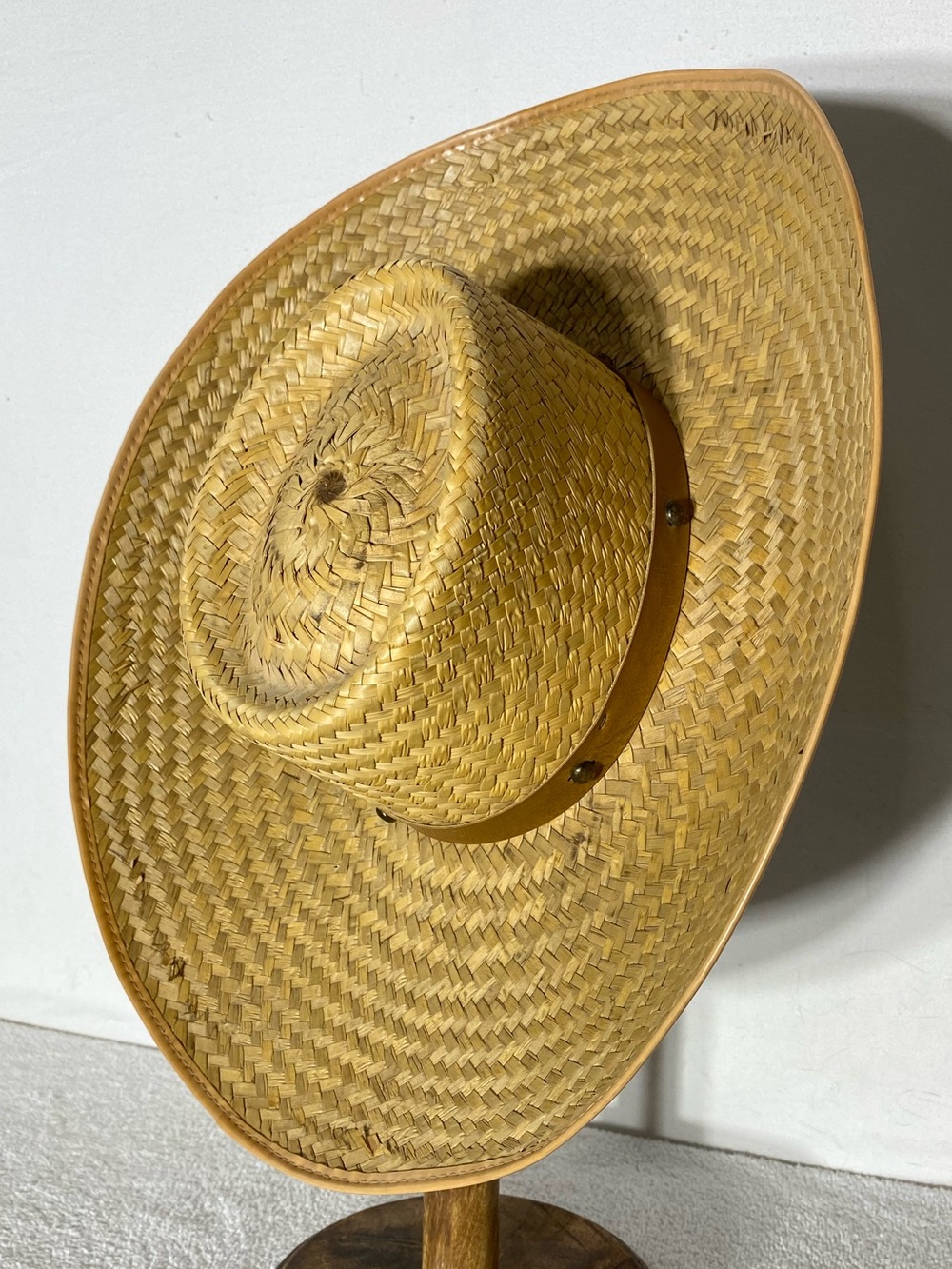 Vintage Woven Wide Brim Straw Hat Oversized Sun Hat Coastal Beachy Resort